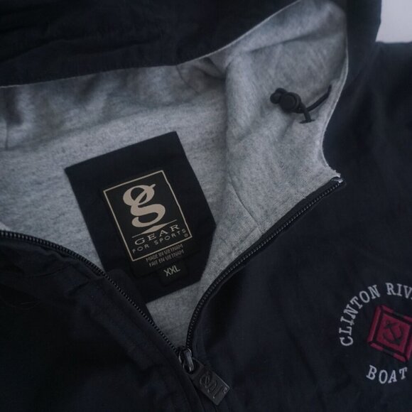 Vtg '90S Black Gear For Sports Clinton River Boat Club Nylon Cotton Lined Jacket - Picture 10 of 10
